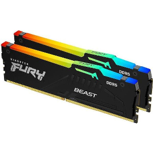RAM KINGSTON FURY BEAST BLACK RGB 64GB (2X32GB) DDR5 6000MT/S CL36 INTEL/AMD DUAL KF560C36BBE2AK2-6