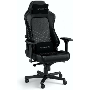 NOBLECHAIRS HERO GAMING CHAIR - COLD FOAM STEEL ARMRESTS 60MM CASTERS 150KG - BLACK/PLATINUM