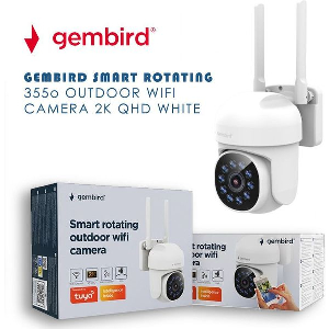 GEMBIRD SMART ROTATING 355O OUTDOOR WIFI CAMERA 2K QHD WHITE TSL-ODCAM-WRHD-01