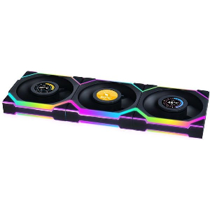 LIAN LI UNIFAN SL WIRELESS LCD 120 -3PCS BLACK (TRIPLE PACK INCLUDE CONTROLLER) - CASE FAN