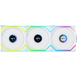 LIAN LI UNIFAN SL WIRELESS LCD 120 -3PCS WHITE (TRIPLE PACK INCLUDE CONTROLLER) - CASE FAN