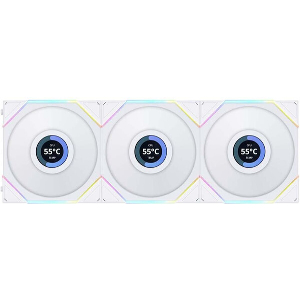 LIAN LI UNIFAN TL LCD 120 -3PCS WHITE (TRIPLE PACK INCLUDE CONTROLLER) - CASE FAN
