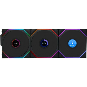 LIAN LI UNIFAN TL-LCD WIRELESS 120 BLACK (3PCS & CONTROLLER) CASE FAN