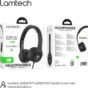 LAMTECH EXTRA BASS STEREO HEADPHONES WITH MIC BLACK LAM020724