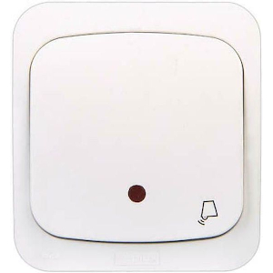 GEYER ΕΠΙΤΟΙΧΟ ΜΠΟΥΤΟΝ ΚΟΥΔΟΥΝΙΟΥ ΜΕ ΕΝΔΕΙΚΤΙΚΗ ΛΥΧΝΙΑ IP44 ΛΕΥΚΟ