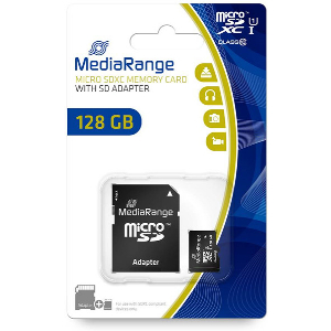 MEDIARANGE MR945 128GB MICRO SDXC CLASS 10 UHS-1 WITH SD ADAPTER