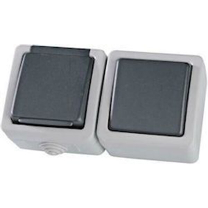 EUROLAMP 147-16215 ΔΙΑΚΟΠΤΗΣ Α/R KAI ΠΡΙΖΑ ΣΟΥΚΟ ΓΚΡΙ IP54