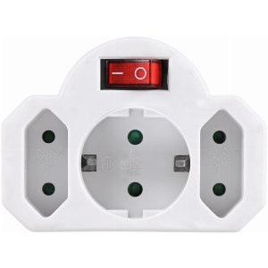 SONORA PAW121 ΑΝΤΑΠΤΟΡΑΣ ΡΕΥΜΑΤΟΣ 3 ΘΕΣΕΩΝ (2 ΔΙΠΟΛΙΚΕΣ + 1 ΣΟΥΚΟ) ΜΕ ΔΙΑΚΟΠΤΗ ON/OFF