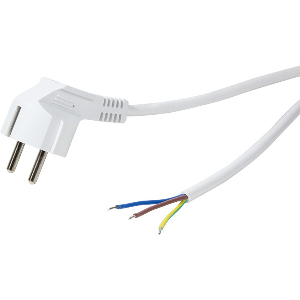 LOGILINK CP136 POWER CORD SCHUKO PLUG 90° (TYP C CEE 7/7) TO OPEN WIRE WITH CRIMP BARRE 1.5M WHITE