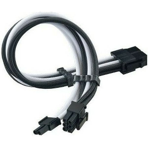 SILVERSTONE ΚΑΛΩΔΙΟ ΡΕΥΜΑΤΟΣ 8-PIN PCIE 6+2 PIN PCIE 30CM ΜΑΥΡΟ + ΛΕΥΚΟ SST-PP07E-PCIBW