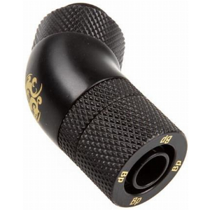 BITSPOWER G1/4'' CARBON BLACK DUAL ROTARY 45-DEGREE COMPRESSION FITTING FOR ID 8MM OD 11MM TUBE