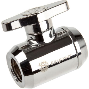 BITSPOWER SHUTOFF VALVE 1/4 INCH SILVER HANDLE - SILVER SHINING