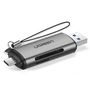 CARD READER UGREEN CM185 TYPE-C/USB 3.0 GRAY 50706