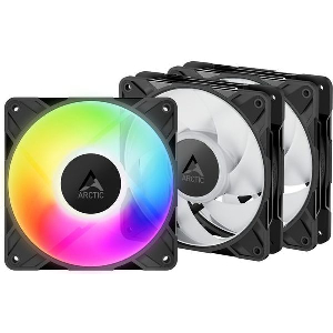 ARCTIC P12 PRO A-RGB - 3 PACK BLACK REVERSE - PWM 120MM CASE FAN VALUE PACK - MAX 3000 RPM
