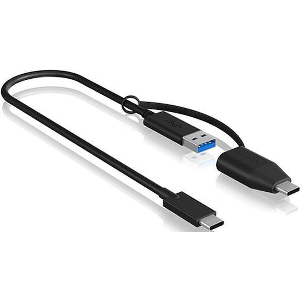 ICY BOX TYPE-C 3.2 TO USB 3.1 & TYPE-C ADAPTER 0.35M BLACK IB-CB033