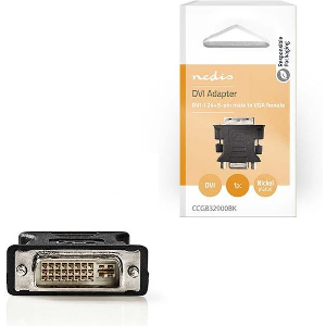 NEDIS CCGB32900BK DVI ADAPTER DVI-I 24+5-PIN MALE - VGA FEMALE BLACKP