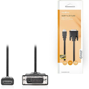 NEDIS CCGB34800BK20 HDMI-DVI CABLE HDMI CONNECTOR - DVI-D 24+1-PIN MALE 2.0M BLACK