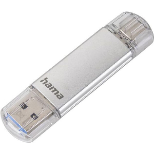 HAMA 181075 C-LAETA 256GB USB 3.1 FLASH DRIVE TYPE-C & TYPE-A 70 MB/S SILVER