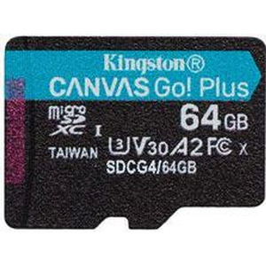 KINGSTON SDCG4/64GBSP CANVAS GO PLUS GEN4 64GB MICRO SDXC 200MB/S READ A2 U3 V30 + ADAPTER