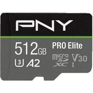 PNY ELITE PRO MICRO SDXC 512GB U3 V30 A2 P-SDUX512U3100PRO-GE