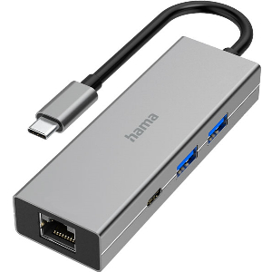 HAMA 200108 USB-C HUB MULTIPORT 4 PORTS 2 X USB-A USB-C LAN/ETHERNET