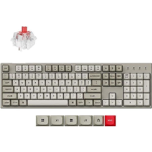 KEYCHRON C2 PRO (C2PX-M1) QMK/VIA MECHANICAL RED SWITCH - 8K POLLING RATE HOT SWAP.100% US RETRO RGB