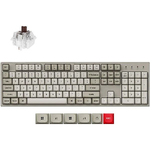 KEYCHRON C2 PRO (C2PX-M3) QMK/VIA MECHANICAL BROWN SWITCH - 8K POLLING RATE HOT SWAP. 100% US RETRO