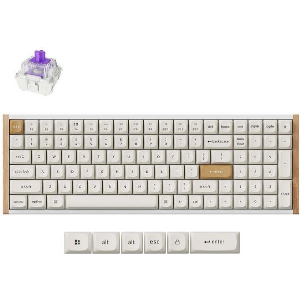 KEYCHRON K4 HE (K4H-Q1) SPECIAL WOOD EDITION WHITE WIRELESS MAGNETIC HALL EFFECT RGB KEYBOARD 96% U