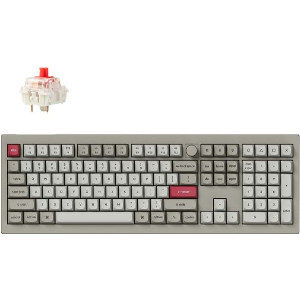 KEYCHRON V6 MAX RETRO (V6M-R1) QMK/VIA BT/2,4/WIRED CUSTOM MECHANICAL KEYBOARD RED SWITCH 100% US