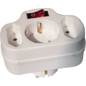 TELCO ΑΝΤΑΠΤΟΡΑΣ ΜΕ 2 ΑΠΛΕΣ ΚΑΙ 1 ΣΟΥΚΟ ΠΡΙΖΑ ΜΕ ΔΙΑΚΟΠΤΗ ΛΕΥΚΟΣ KF-ZB-01/01-2K