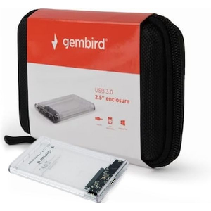 GEMBIRD USB 3,0 2,5' ENCLOSURE FOR 9,5MM DRIVE TRANSPARENT PLASTIC EE2-U3S9-6
