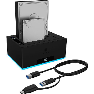 ICY BOX RGB USB 3.2 DOCKING AND CLONE STATION FOR 2X2.5'/3.5' HDD/SSD BLACK IB-127CL-U3
