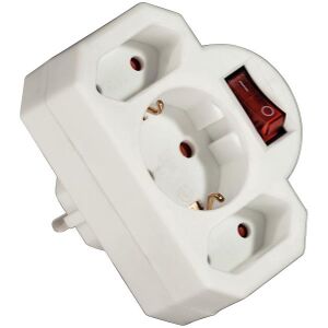 HAMA 108846 3-WAY SOCKET ADAPTER ΜΕ ΔΙΑΚΟΠΤΗ WHITE