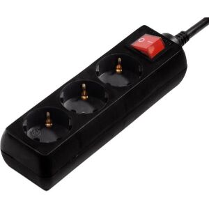 HAMA 108835 3-WAY POWER STRIP ΜΕ ΔΙΑΚΟΠΤΗ 5M BLACK