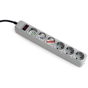 GEMBIRD SPG6-B-6C POWER CUBE SURGE PROTECTOR 6 SOCKETS 1.8M GREY ΜΕ ΔΙΑΚΟΠΤΗ