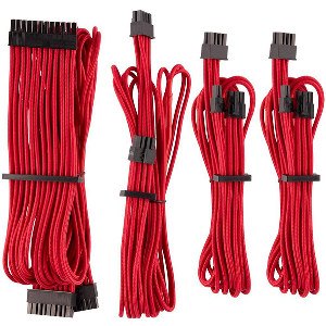 CORSAIR DIY CABLE PREMIUM INDIVIDUALLY SLEEVED DC CABLE STARTER KIT TYPE4 (GEN4) RED