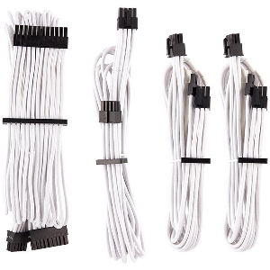 CORSAIR DIY CABLE PREMIUM INDIVIDUALLY SLEEVED DC CABLE STARTER KIT TYPE4 (GEN4) WHITE