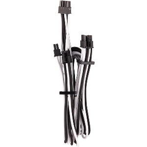 CORSAIR DIY CABLE PREMIUM INDIVIDUALLY SLEEVED PCIE CABLE TYPE4 (GEN4) WHITE/BLACK