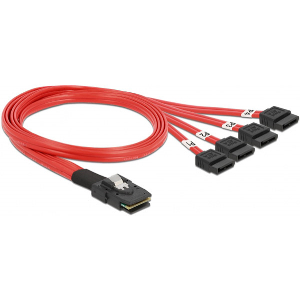 DELOCK 83057 CABLE MINI SAS SFF-8087 > 4 X SATA 7 PIN 0.5 M