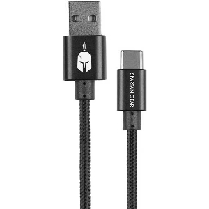 SPARTAN GEAR DOUBLE SIDED USB CABLE TYPE-C 2M BLACK