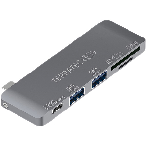 TERRATEC 283005 CONNECT C7 USB TYPE-C ADAPTER WITH USB TYPE-C CARD READER AND 2X USB 3.0