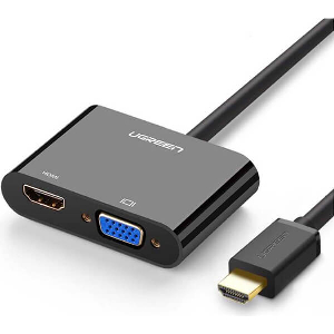 UGREEN HDMI TO VGA/HDMI CONVERTER W AUDIO CM101 BLACK 40744