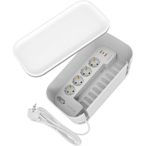 SONORA POWER BOX WHITE ΜΕ ΕΝΣΩΜΑΤΩΜΕΝΟ ΠΟΛΥΠΡΙΖΟ & ΘΥΡΕΣ USB