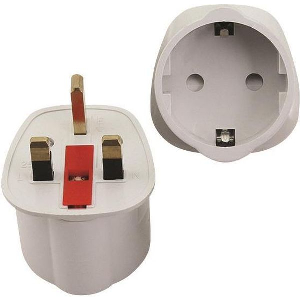 EUROLAMP ΑΝΤΑΠΤΟΡΑΣ UK ΣΕ ΣΟΥΚΟ 13Α ΛΕΥΚΟΣ, ΜΕ ΠΡΟΣΤΑΣΙΑ ΕΠΑΦΩΝ 147-09103