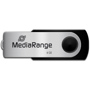 MEDIARANGE MR908 8GB USB 2.0 FLASH DRIVE BLACK/SILVER