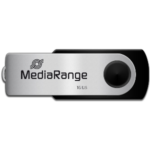 MEDIARANGE MR910 16GB USB 2.0 FLASH DRIVE BLACK/SILVER