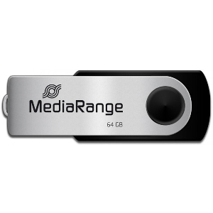 MEDIARANGE MR912 64GB USB 2.0 FLASH DRIVE BLACK/SILVER