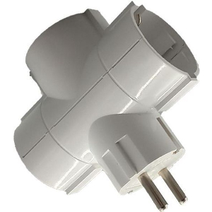 LAMTECH POWER SOCKET SPLITTER WITH 3 SCHUKO OUTLETS WHITE LAM023770