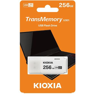 KIOXIA USB 3.2 FLASH STICK 256GB HAYABUSA WHITE U301 LU301W256GG4
