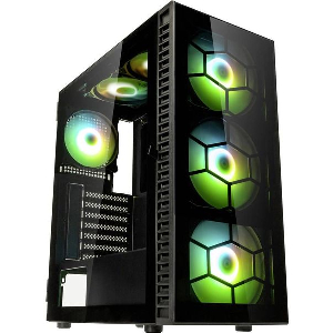 CASE KOLINK OBSERVATORY HF PLUS GLASS ARGB PWM MIDI TOWER CASE BLACK W 6 ARGB PWM FANS (5X140 1X120